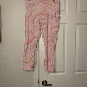 Fabletics Pink Swirl High-Rise Leggings